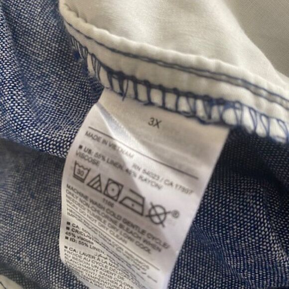 Old Navy Blue High-rise Straight tapered Linen blend pull-on pants, size 3X - Picture 4 of 4